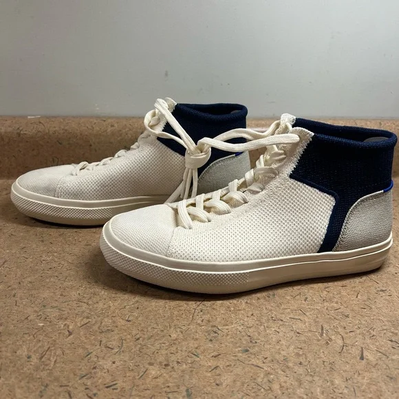 Rothys The High Top Hudson Cream White Womens White Blue Size 7.5 High Top Shoes - Picture 4 of 11